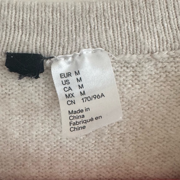 Cream Long Sleeve Peplum Sweater - Picture 2 of 4